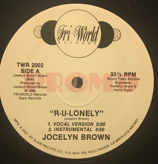 Jocelyn Brown : R-U-Lonely (12", Promo)