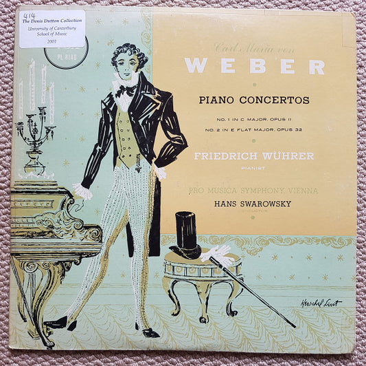 Carl Maria Von Weber, Friedrich Wührer, Vienna Pro Musica Orchestra, Hans Swarowsky : Piano Concertos / No. 1 In C Major, Op. 11  No. 2 In E Flat Major, Op. 32 (LP, Mono)