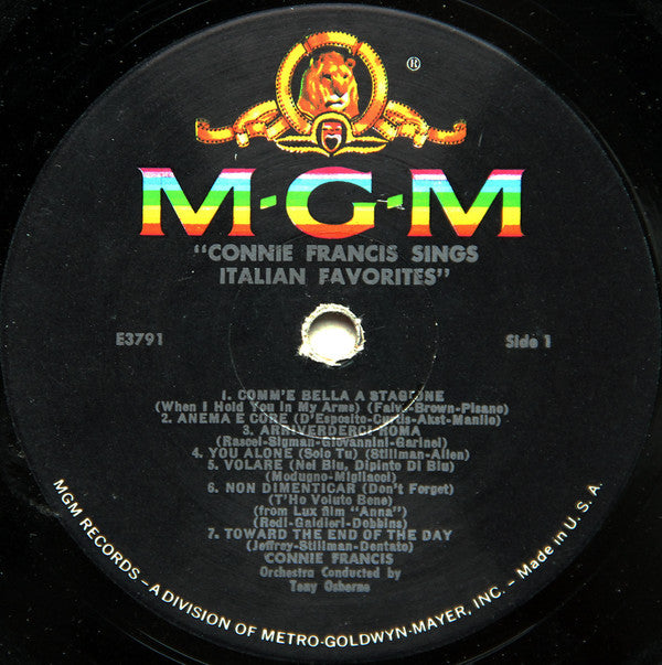 Connie Francis : Sings Italian Favorites (LP, Album, Mono)