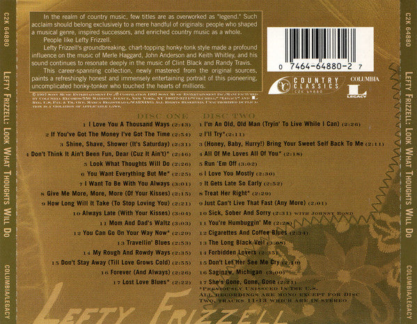 Lefty Frizzell : Look What Thoughts Will Do (2xCD, Comp)