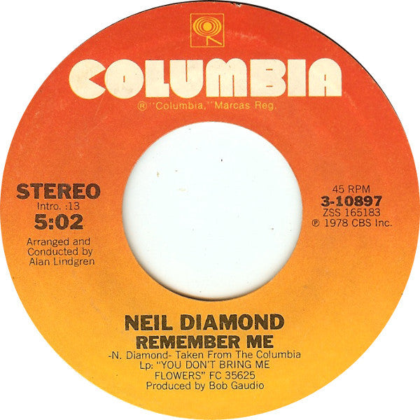 Neil Diamond : Forever In Blue Jeans (7", Single, Styrene, Ter)