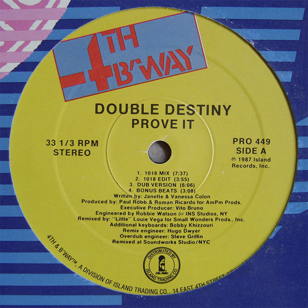 Double Destiny : Prove It (12", Promo)