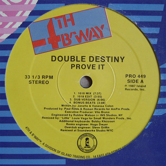 Double Destiny : Prove It (12", Promo)