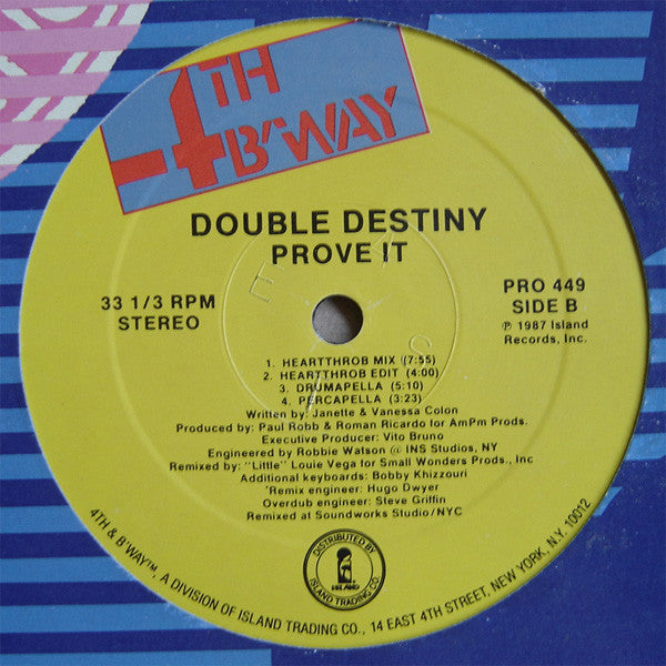 Double Destiny : Prove It (12", Promo)