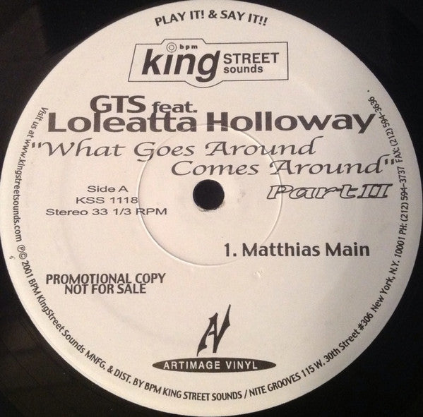 GTS Feat. Loleatta Holloway : What Goes Around Comes Around (Part II) (2x12", Promo)