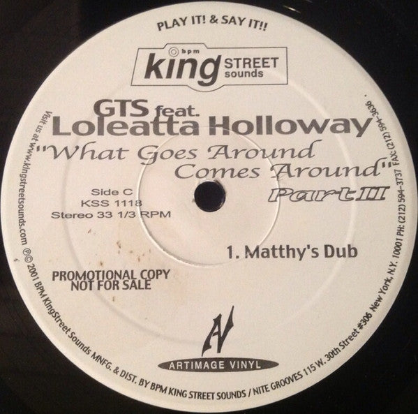 GTS Feat. Loleatta Holloway : What Goes Around Comes Around (Part II) (2x12", Promo)