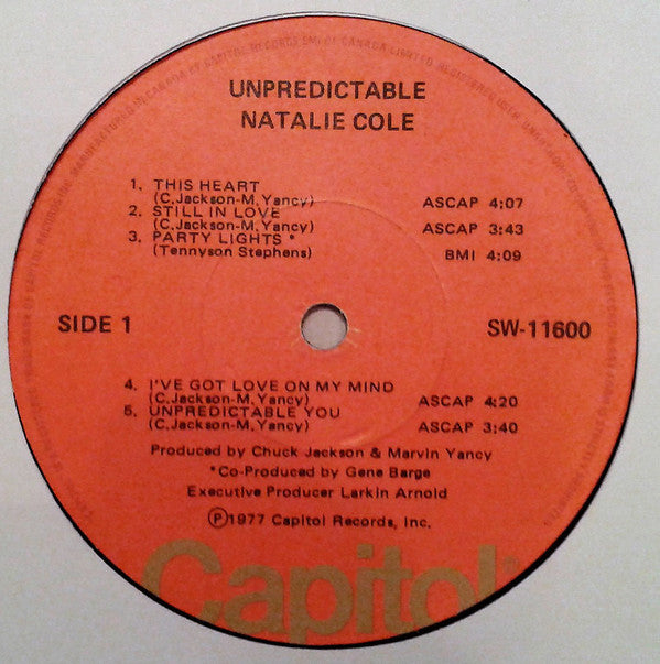 Natalie Cole : Unpredictable (LP, Album)