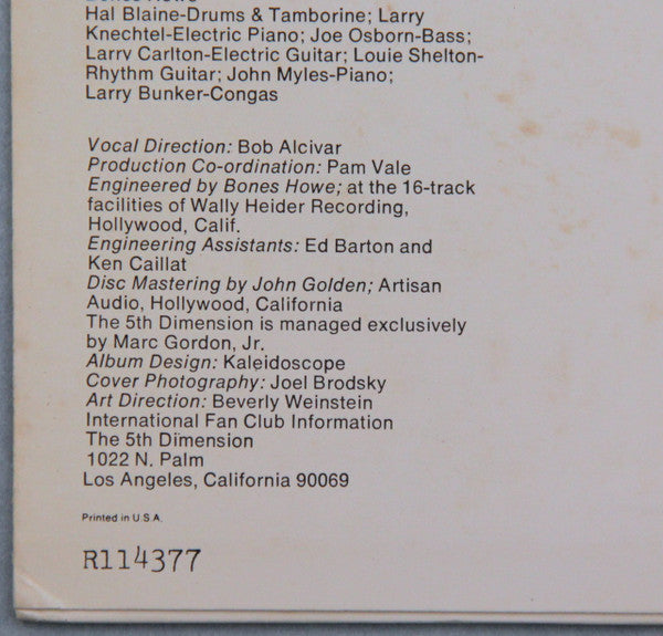 The Fifth Dimension : Living Together, Growing Together (LP, Album, Club, RCA)