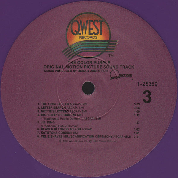 Quincy Jones : The Color Purple (Original Motion Picture Sound Track) (2xLP, Album, Pur)