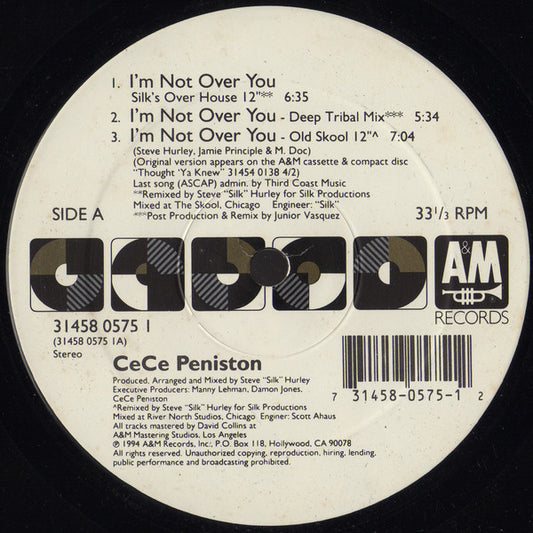 Ce Ce Peniston : I'm Not Over You (12")