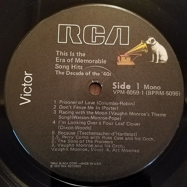 Various : This Is The Era Of Memorable Song Hits: The Decade Of The '40s (2xLP, Comp, Mono)