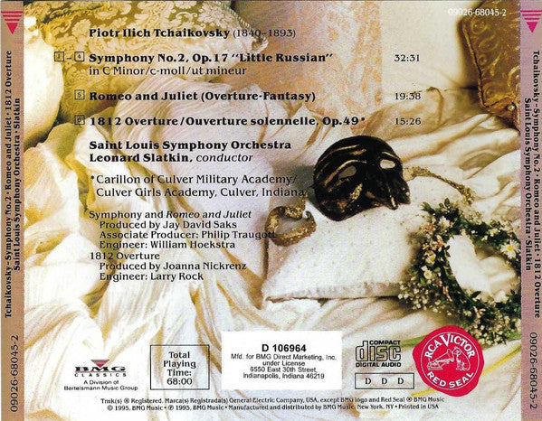 Pyotr Ilyich Tchaikovsky – Saint Louis Symphony Orchestra, Leonard Slatkin : Symphony No. 2 "Little Russian" • Romeo & Juliet • 1812 Overture  (CD, Album, Club)