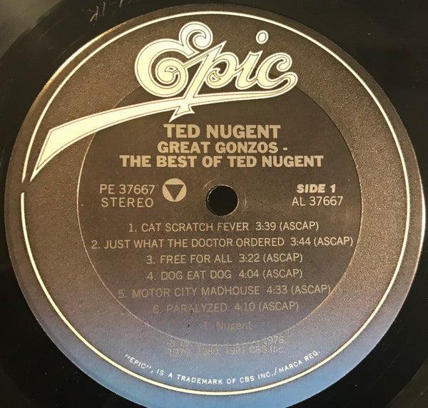 Ted Nugent : Great Gonzos! - The Best Of Ted Nugent (LP, Comp, RE)