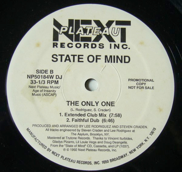 State Of Mind (5) : The Only One (12", Promo)