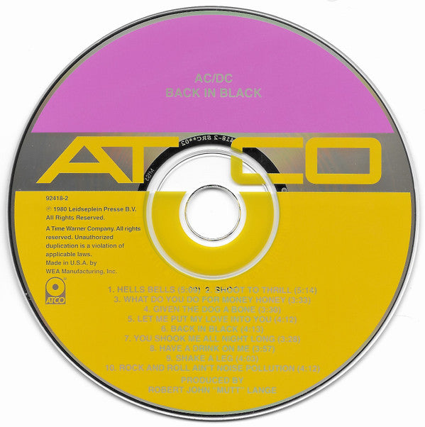 AC/DC : Back In Black (CD, Album, RE, RM)