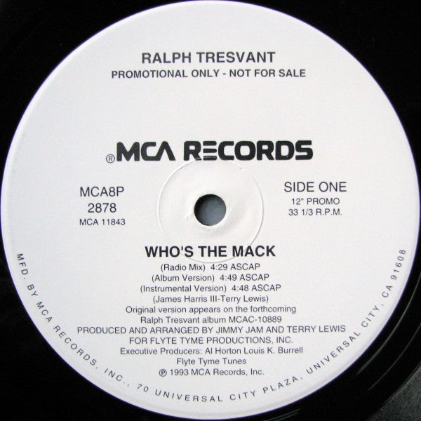 Ralph Tresvant : Who's The Mack (12", Promo)