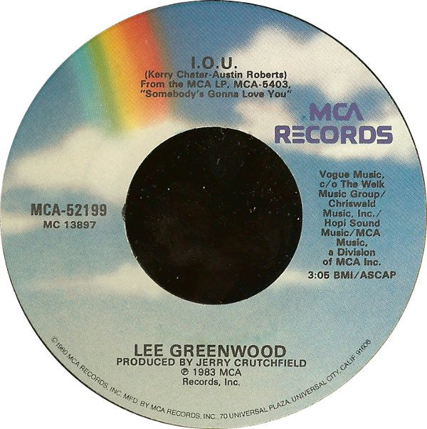 Lee Greenwood : I.O.U. (7", Single)