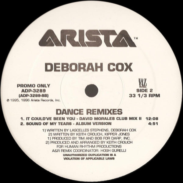 Deborah Cox : It Could've Been You (Dance Remixes) (12", Promo)