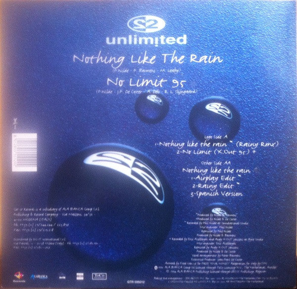 2 Unlimited : Nothing Like The Rain / No Limit 95 (12")