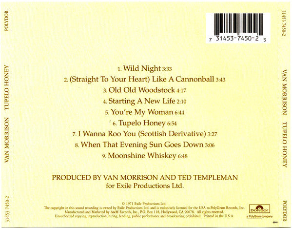 Van Morrison : Tupelo Honey (CD, Album, RE, RM)