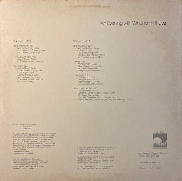 Various : An Evening With Windham Hill Live (LP, Album, RTI)