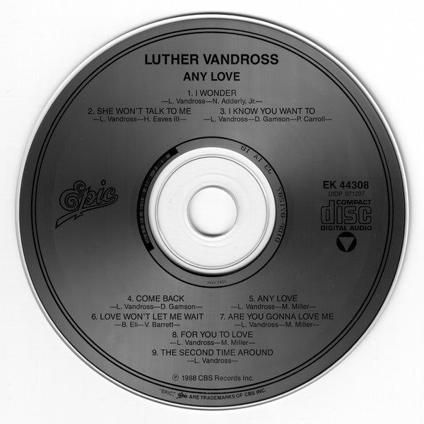 Luther Vandross : Any Love (CD, Album, RP)