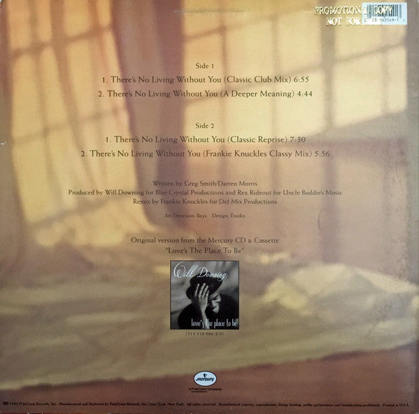 Will Downing : There's No Living Without You (12", Promo)