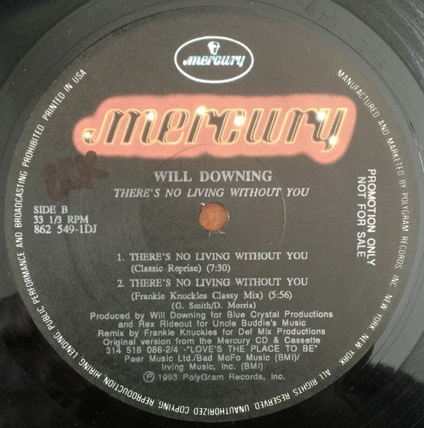 Will Downing : There's No Living Without You (12", Promo)