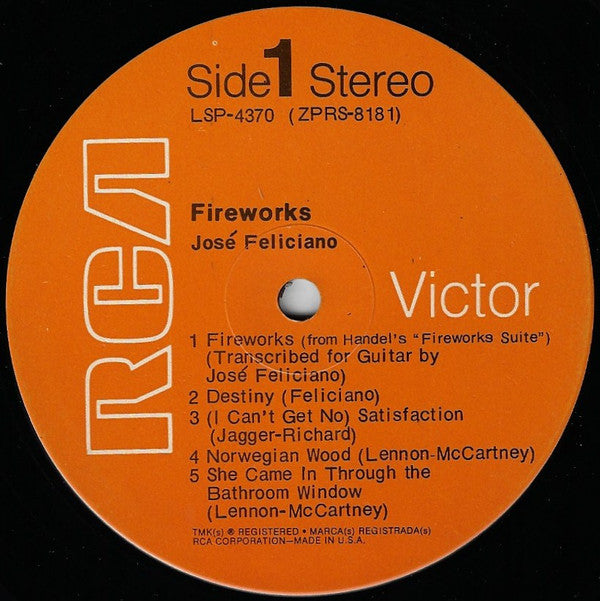 José Feliciano : Fireworks (LP, Album)