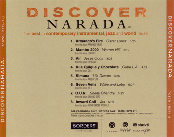 Various : Discover Narada (CD, Promo, Smplr)