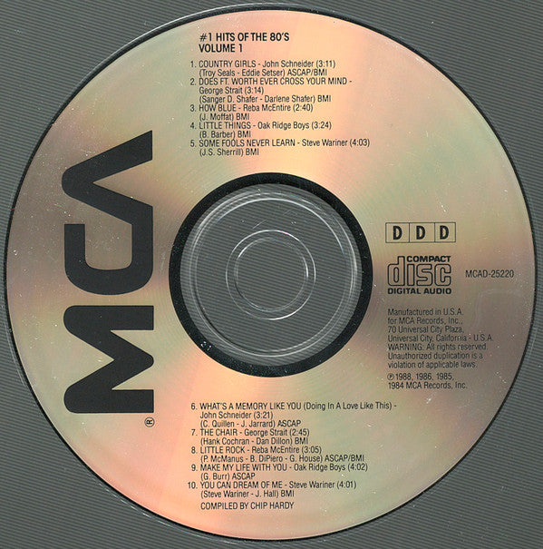 Various : #1 Hits Of The 80's: Volume 1 (CD, Comp)