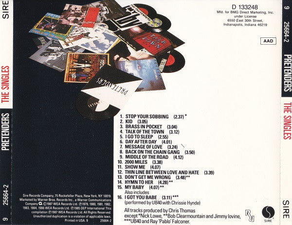 The Pretenders : The Singles (CD, Comp, Club, ARC)