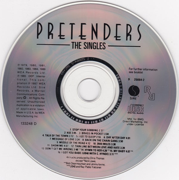 The Pretenders : The Singles (CD, Comp, Club, ARC)