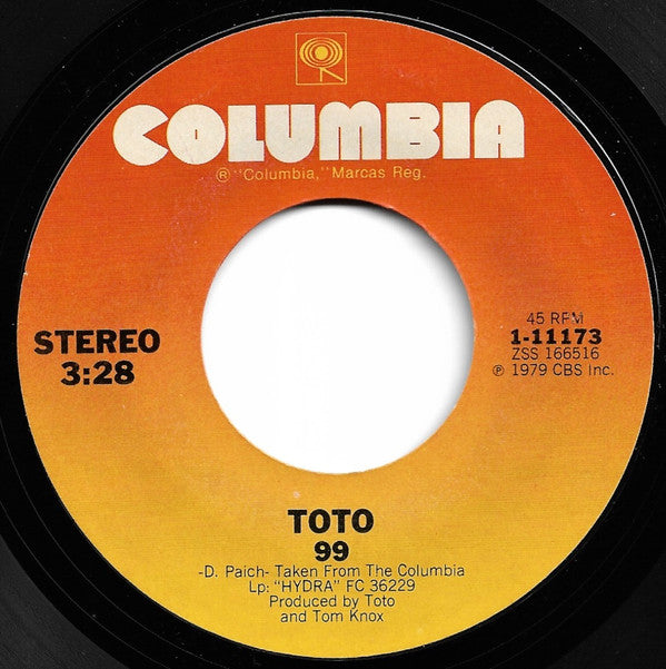 Toto : 99 (7", Single, Styrene, Pit)