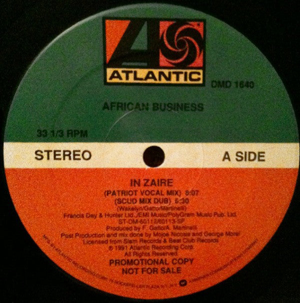 African Business : In Zaire (12", Promo)