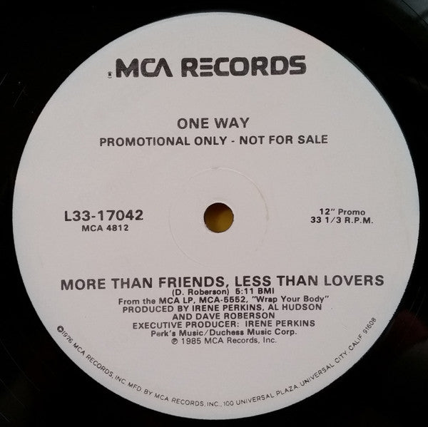 One Way : Serving It / More Than Friends, Less Than Lovers (12", Promo)
