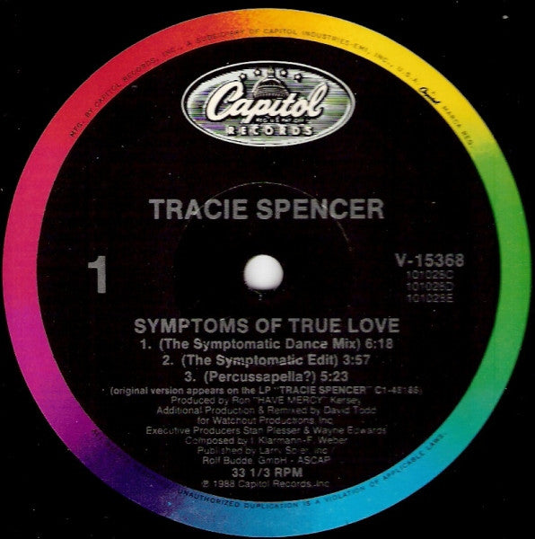 Tracie Spencer : Symptoms Of True Love (12")