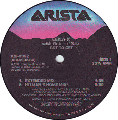Leila K With Rob 'N' Raz : Got To Get (12")