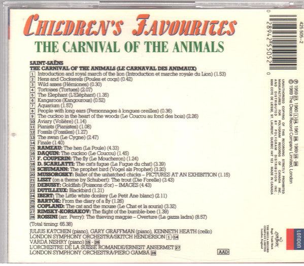 Various : Children's Favourites The Carnival Of The Animals (CD, Comp)