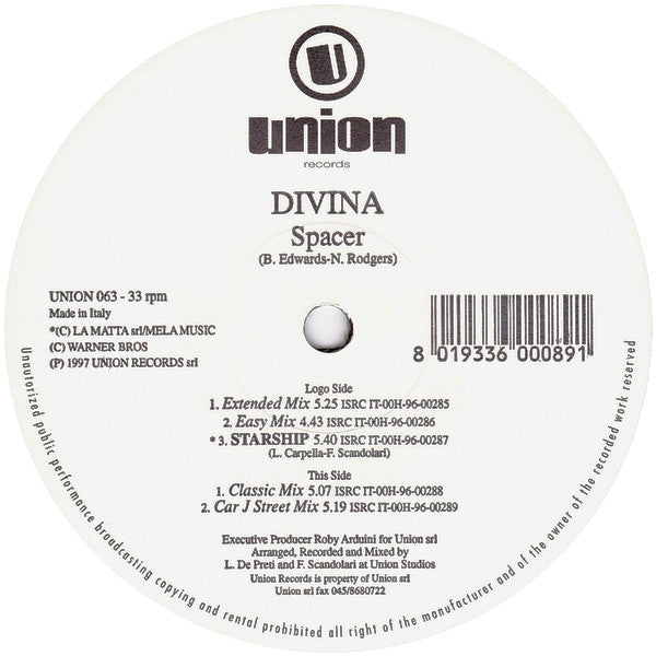 Divina (2) : Spacer (12")