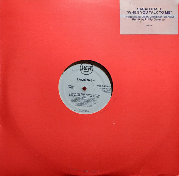 Sarah Dash : When You Talk To Me (12", Promo)