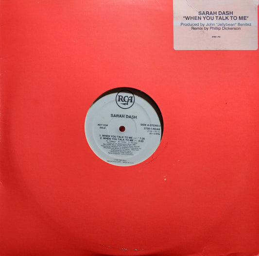 Sarah Dash : When You Talk To Me (12", Promo)