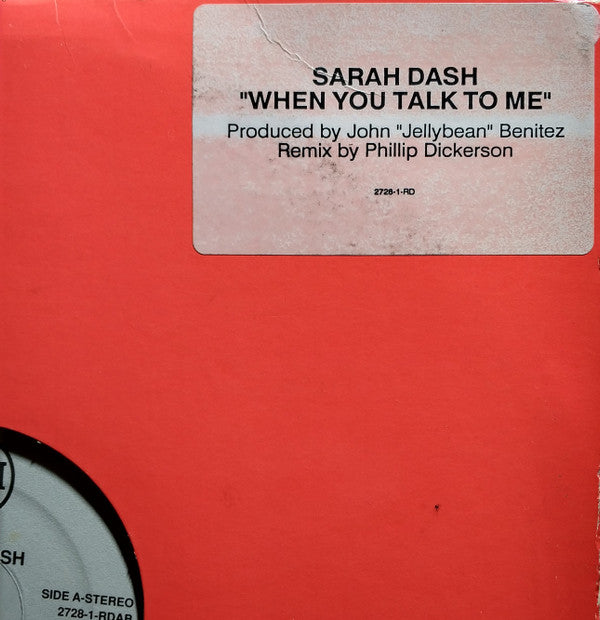 Sarah Dash : When You Talk To Me (12", Promo)