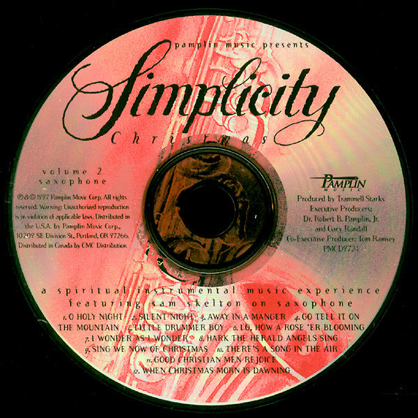 Sam Skelton : Simplicity Christmas Volume 2 - Saxophone (A Spiritual Instrumental Music Experience) (CD, Album)
