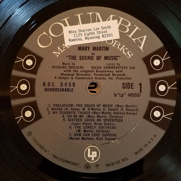 Various : The Sound Of Music (Original Broadway Cast) (LP, Album, Mono, Gat)