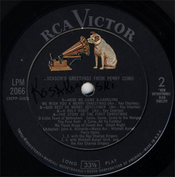 Perry Como : Season's Greetings From Perry Como (LP, Album, Mono, RP, Ind)