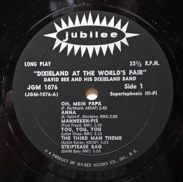 David Bee And His Dixieland Band : Dixieland At The World's Fair (LP, Album, RE, Bla)