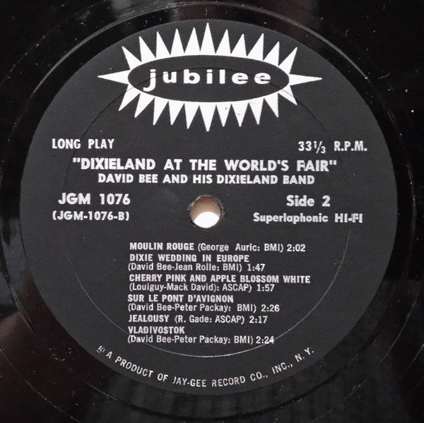 David Bee And His Dixieland Band : Dixieland At The World's Fair (LP, Album, RE, Bla)