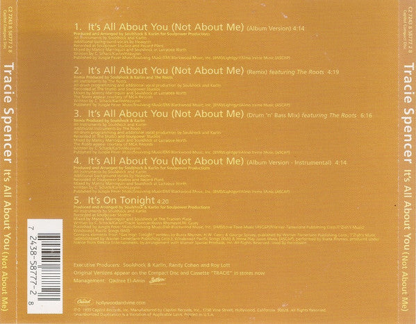 Tracie Spencer : It's All About You (Not About Me) (CD, Single)