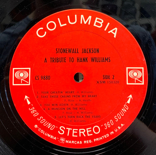 Stonewall Jackson : A Tribute To Hank Williams (LP, Album, Ter)